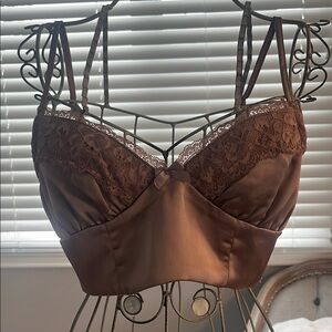 Garage Mauve Crop Top with Strappy Details